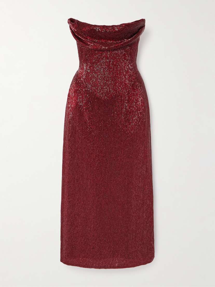 Wiederhoeft Ivy Beaded Tulle Midi Dress