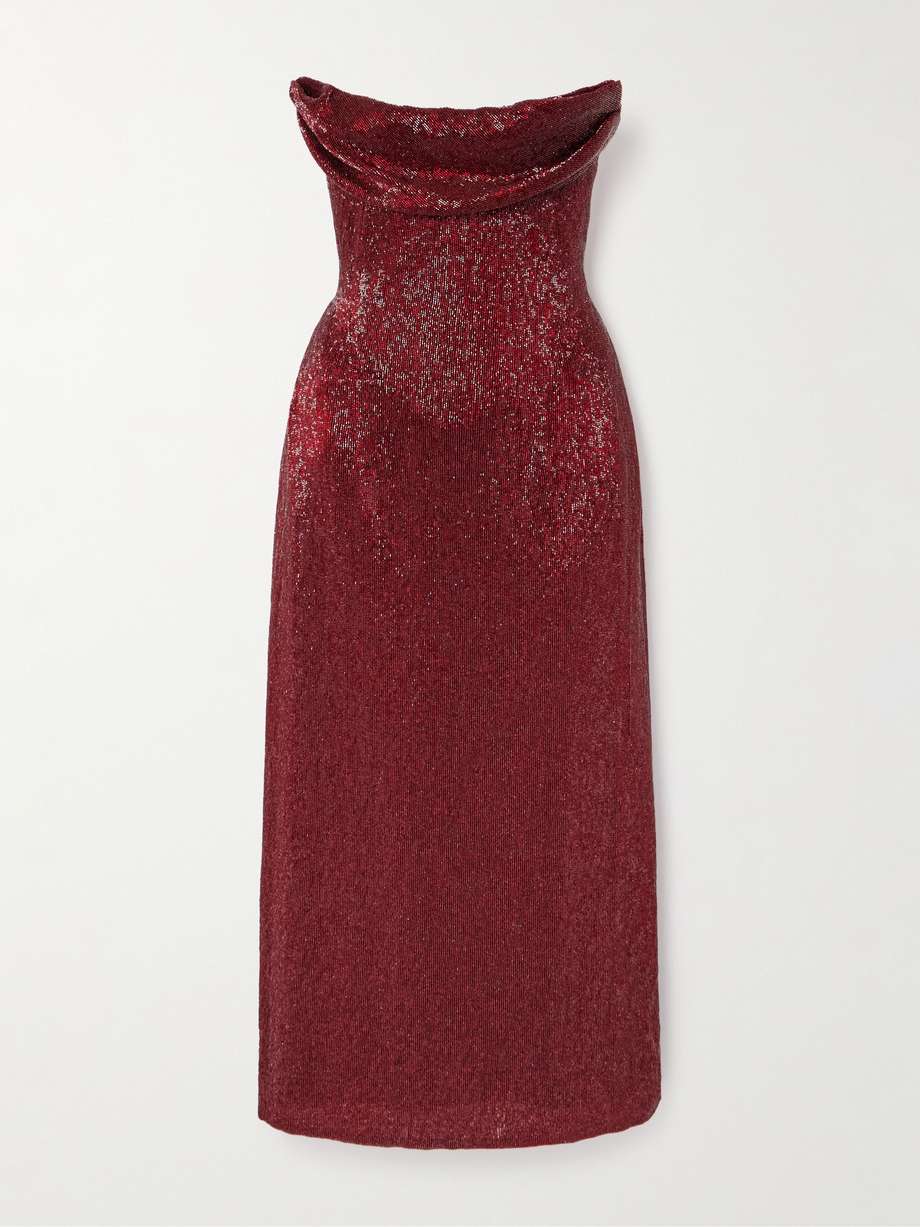 ivy beaded tulle midi dress
