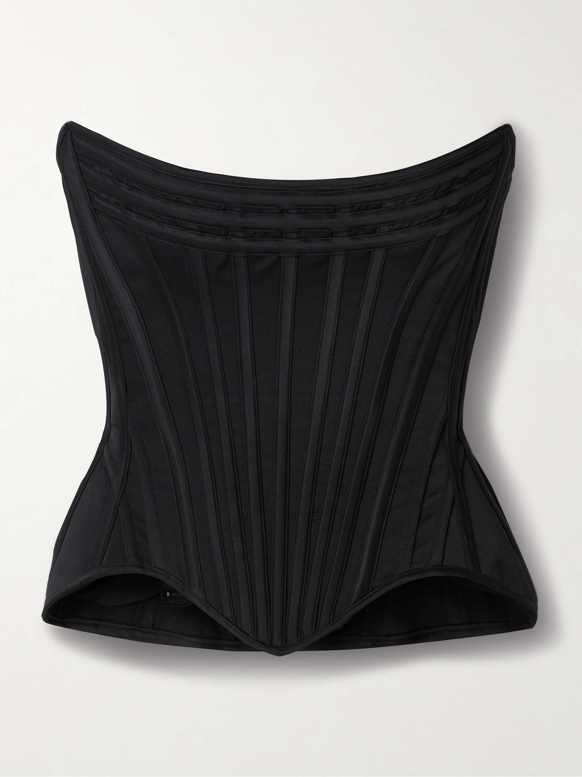 WIEDERHOEFT Wasp strapless recycled-satin bustier top | NET WIEDERHOEFT Wasp strapless recycled-satin bustier top | NET