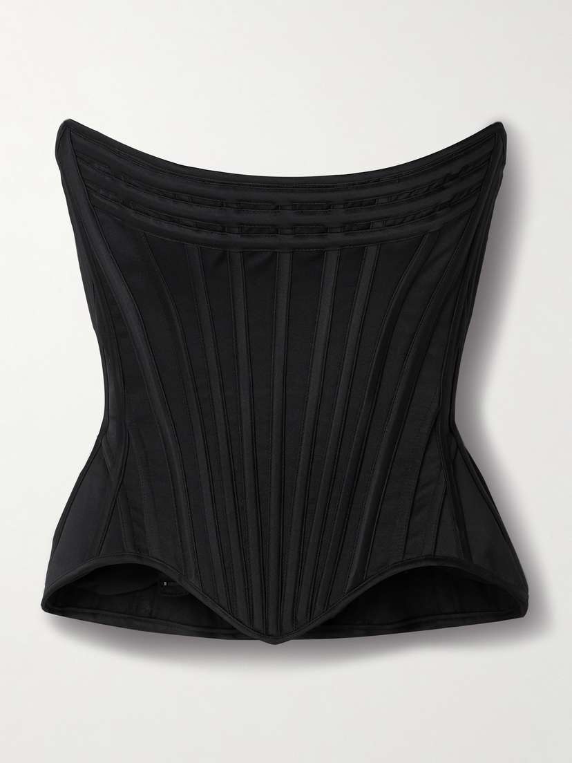 Wiederhoeft Wasp Strapless Recycled-satin Bustier Top
