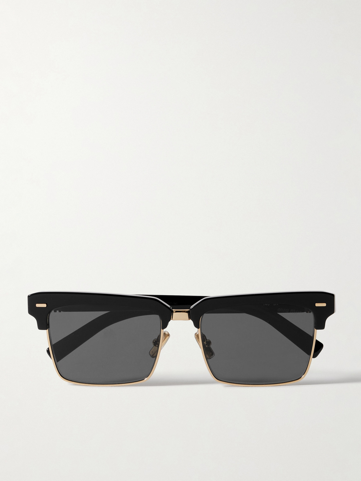 Miu Miu Square-frame Acetate And Gold-tone Sunglasses In Black