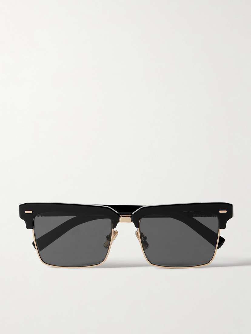 Miu Miu Eyewear Square-frame Acetate And Gold-tone Sunglasses
