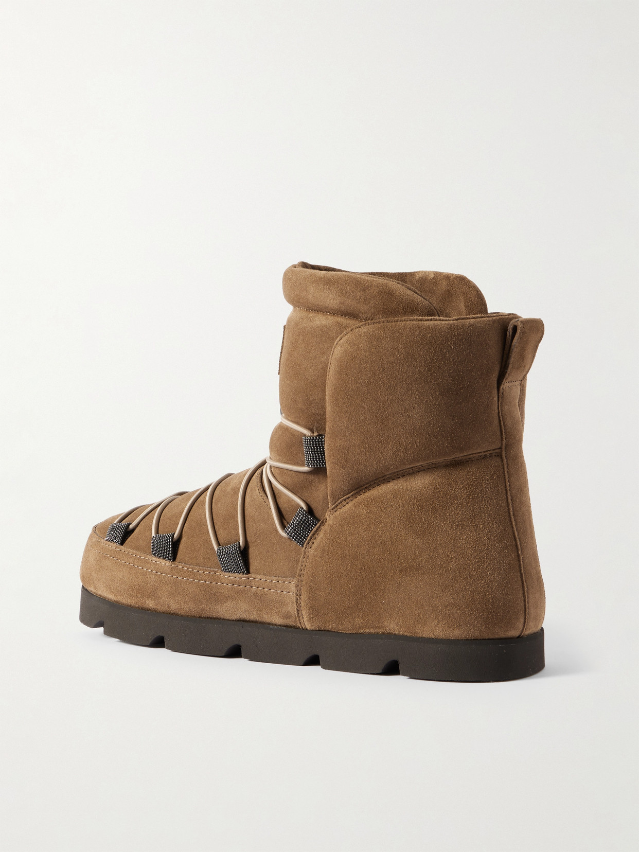 Brunello Cucinelli Padded Suede Boots In Brown
