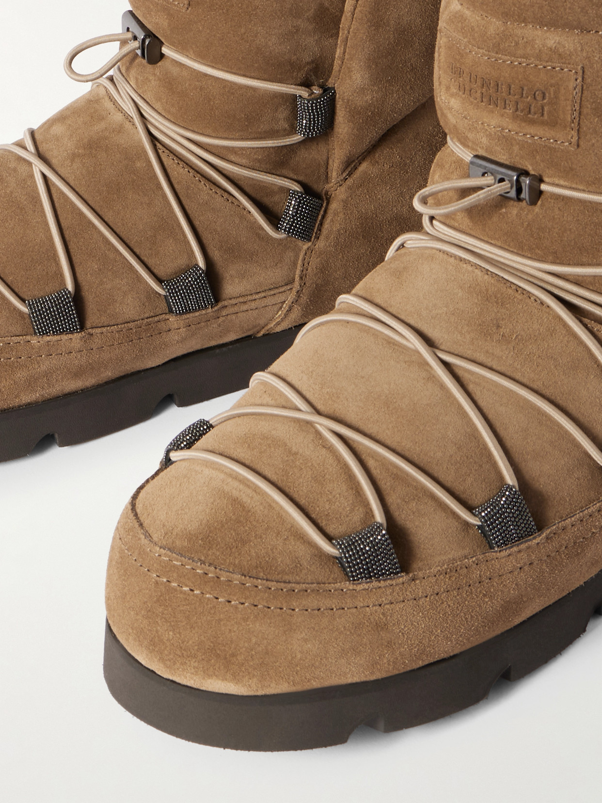 Brunello Cucinelli Padded Suede Boots In Brown