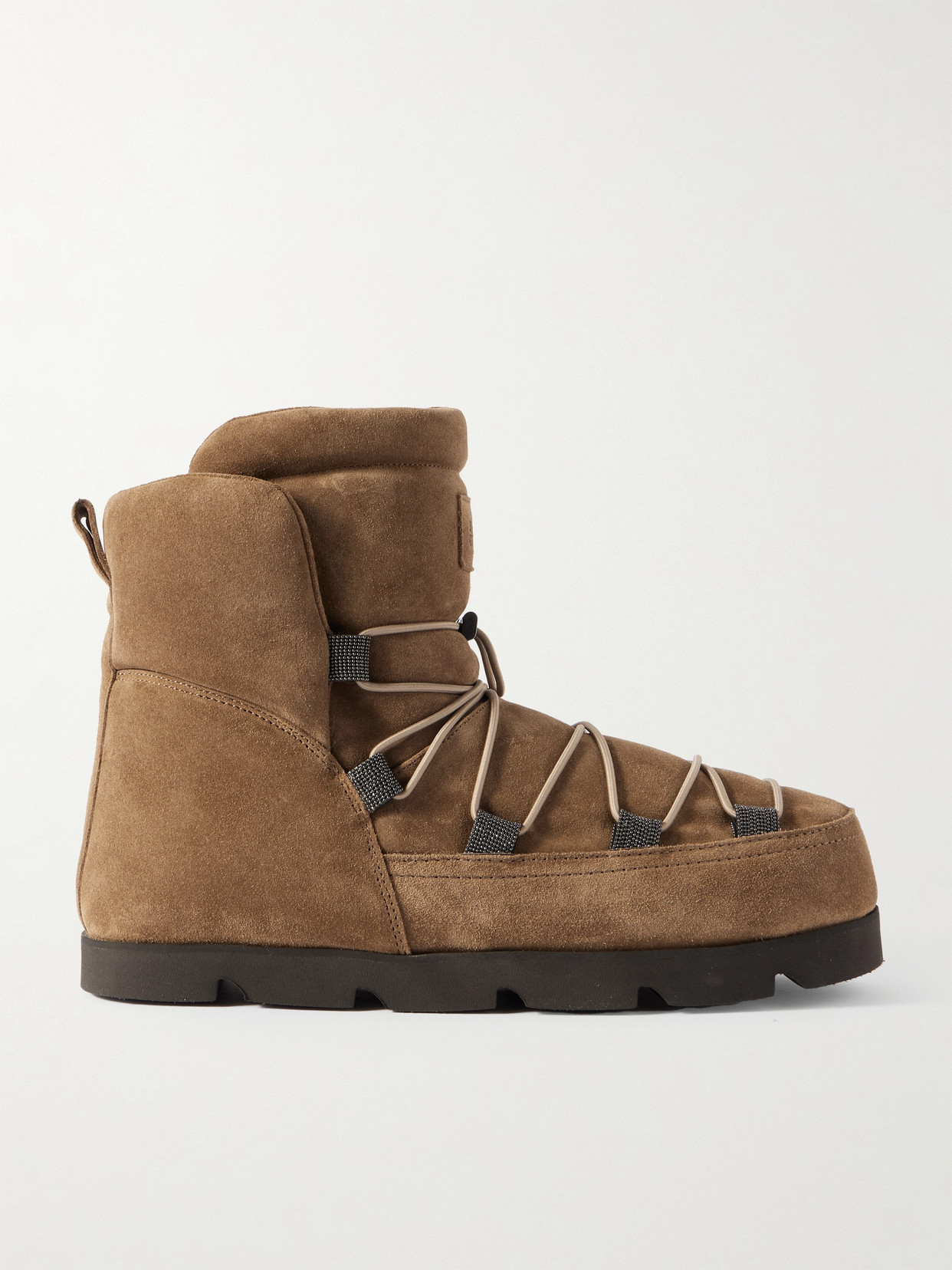 Brunello Cucinelli Padded Suede Boots In Brown