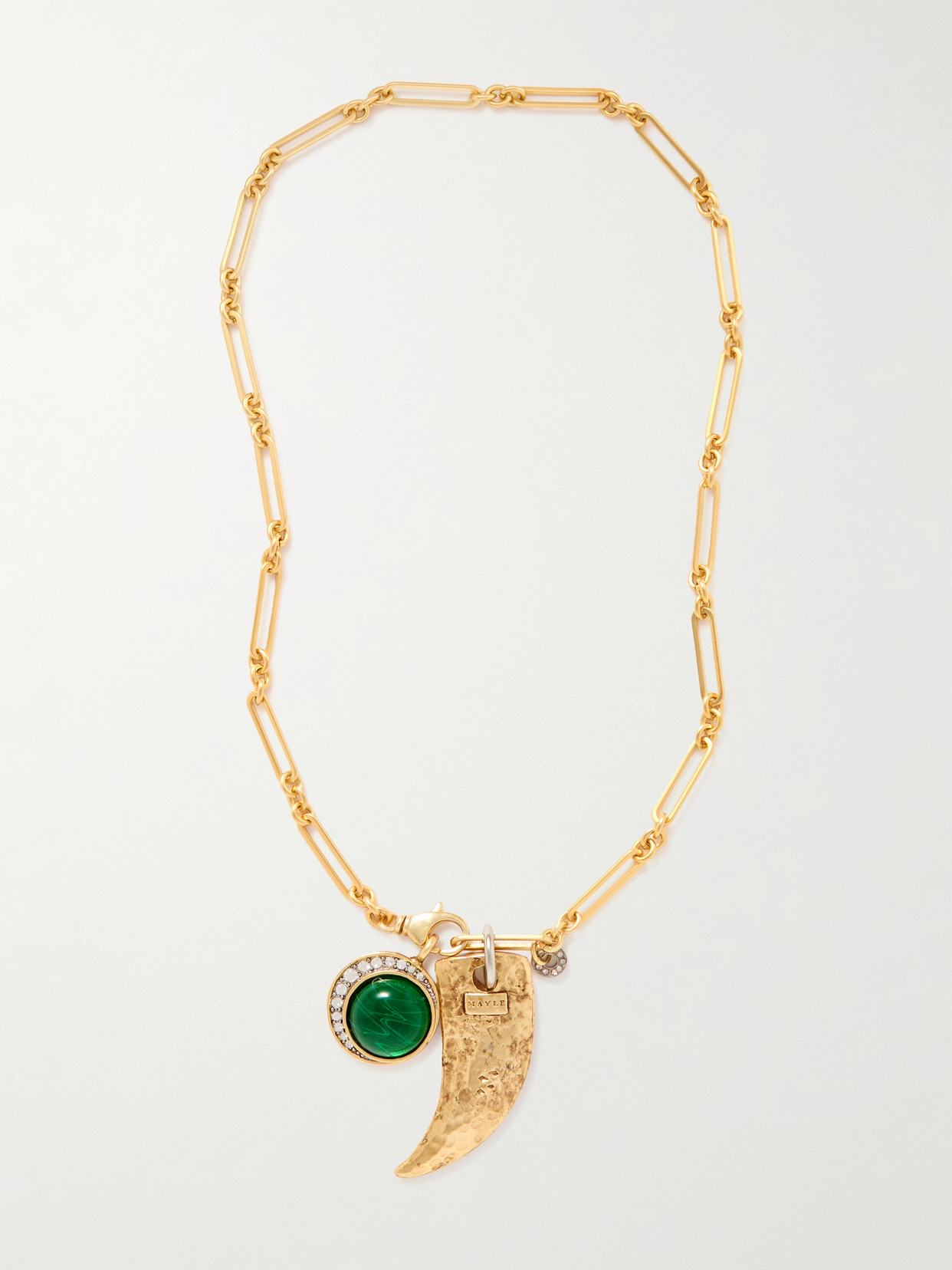 Maison Mayle Long Links Plus One Gold-plated Crystal Necklace