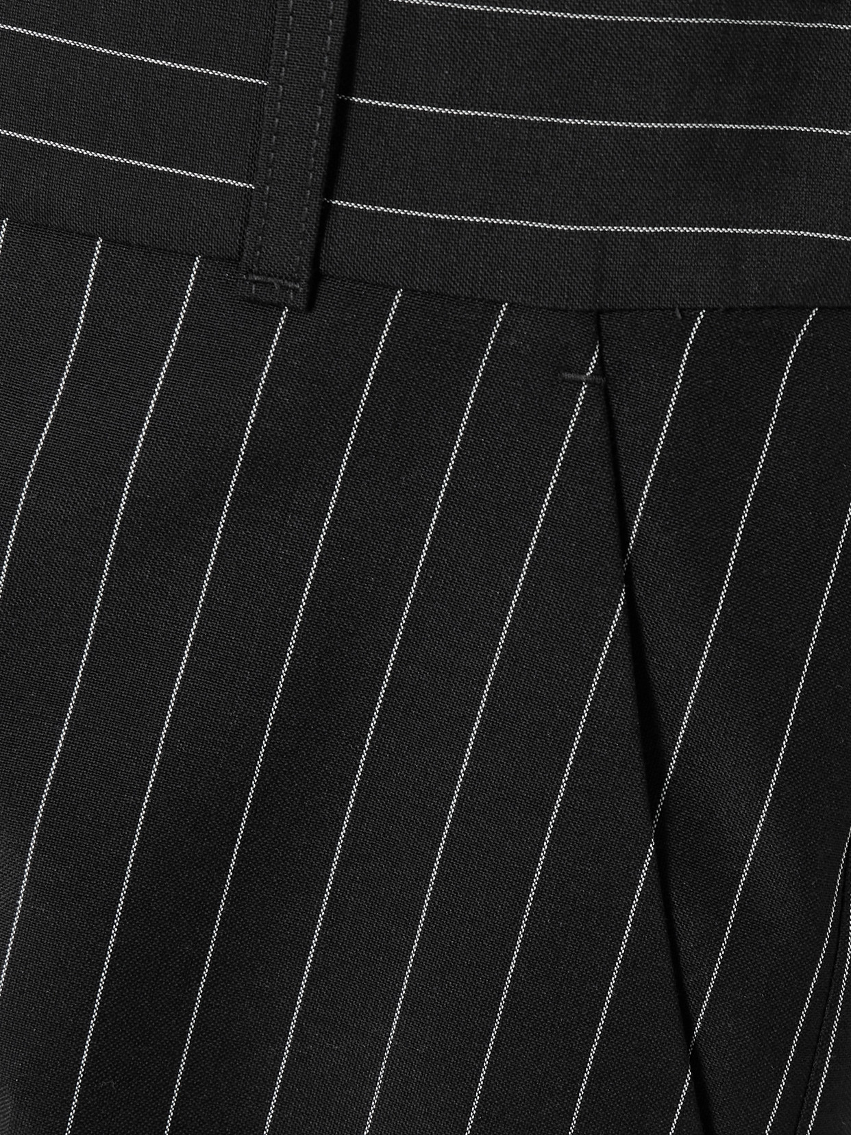 ALEXANDER MCQUEEN PINSTRIPED WOOL AND MOHAIR-BLEND FLARED PANTS
