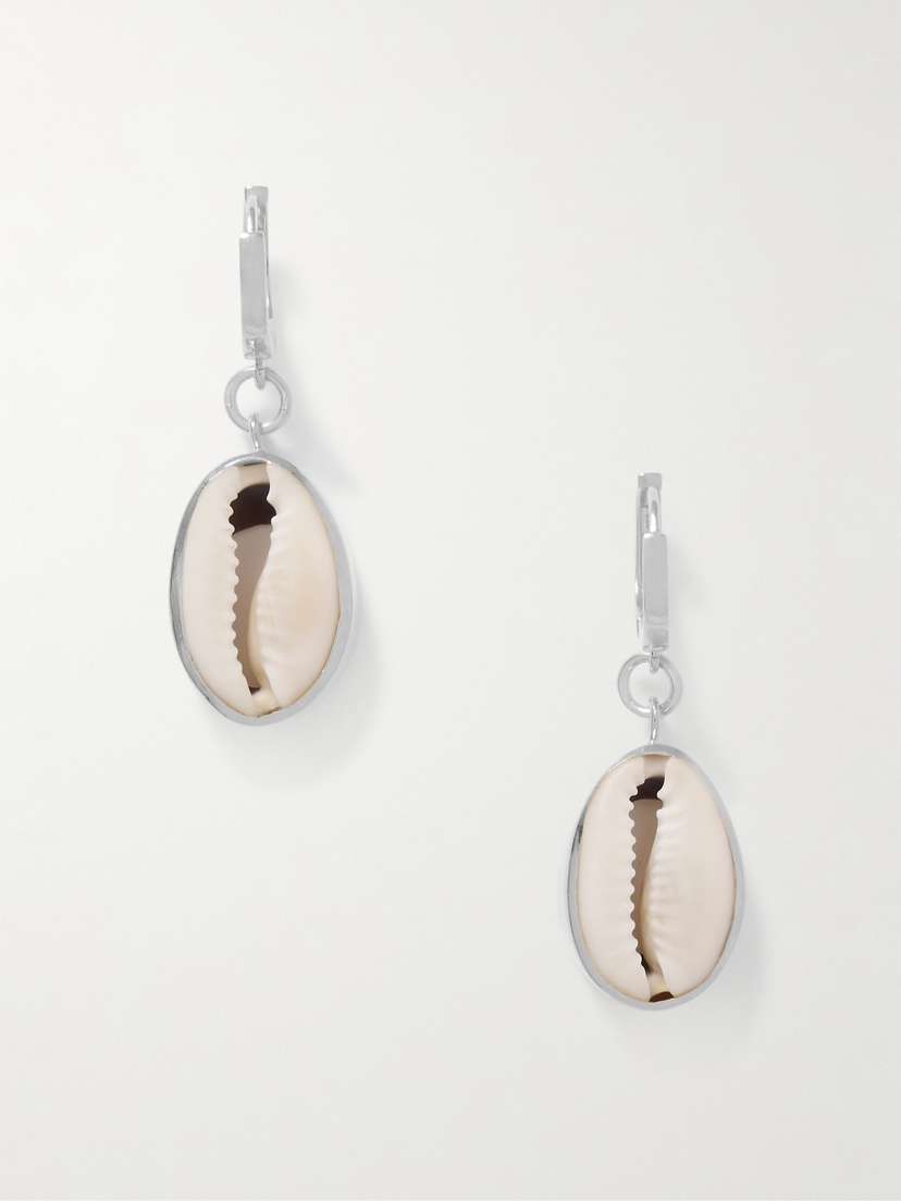 TOHUM Concha Puka Silver Shell Earrings