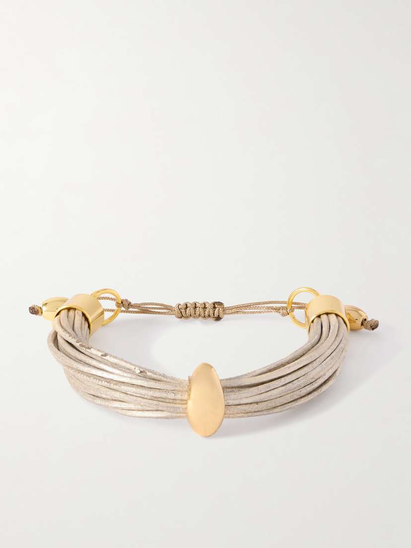 TOHUM Terra Mali Gold-plated And Leather Bracelet