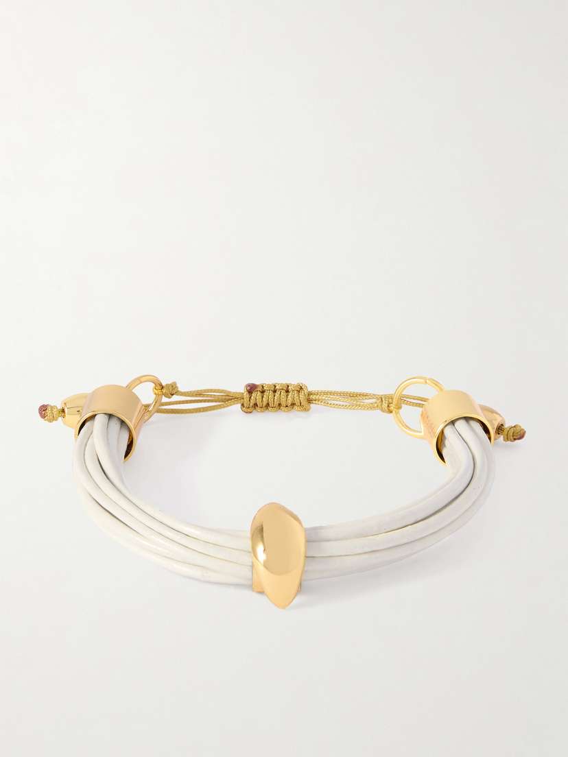 TOHUM Terra Mali Gold-plated And Leather Bracelet