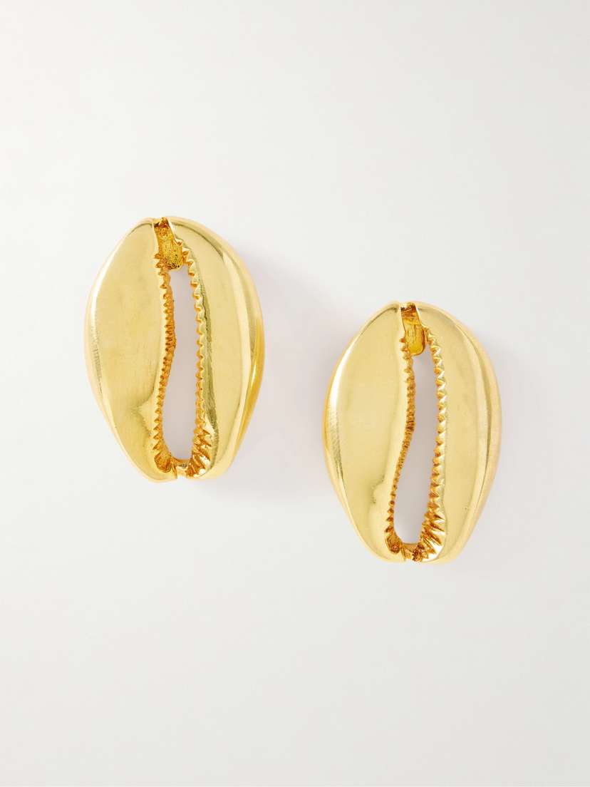 TOHUM Concha Mega Puka Gold-plated Earrings