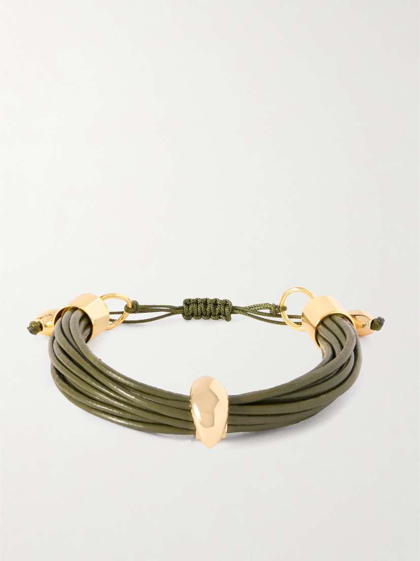 TOHUM Terra Mali Gold-plated And Leather Bracelet