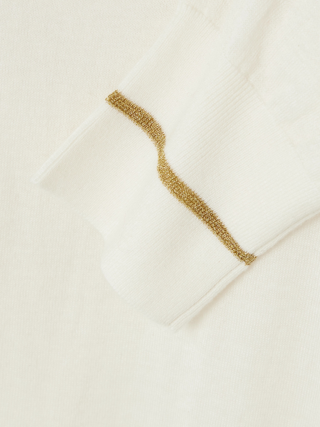 Eres Décembre Metallic-trimmed Cashmere Sweater In Cream