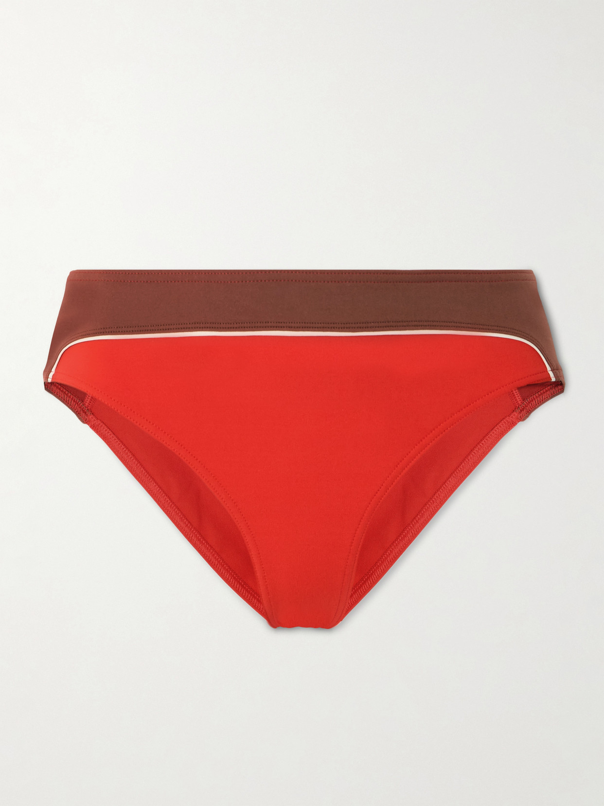 Eres - Match Color-block Bikini Briefs - Red