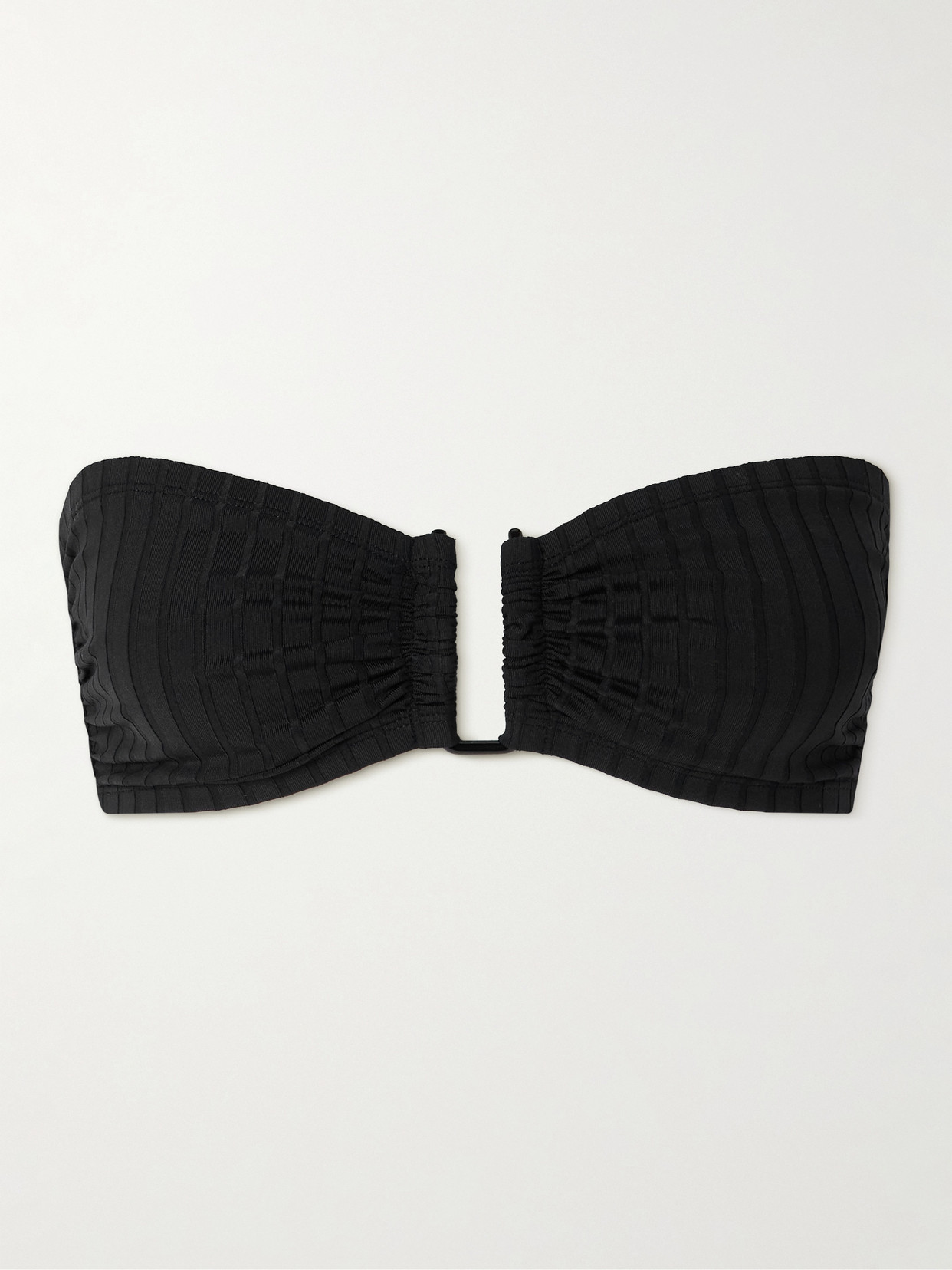 Eres - Playa Ribbed Bandeau Bikini Top - Black