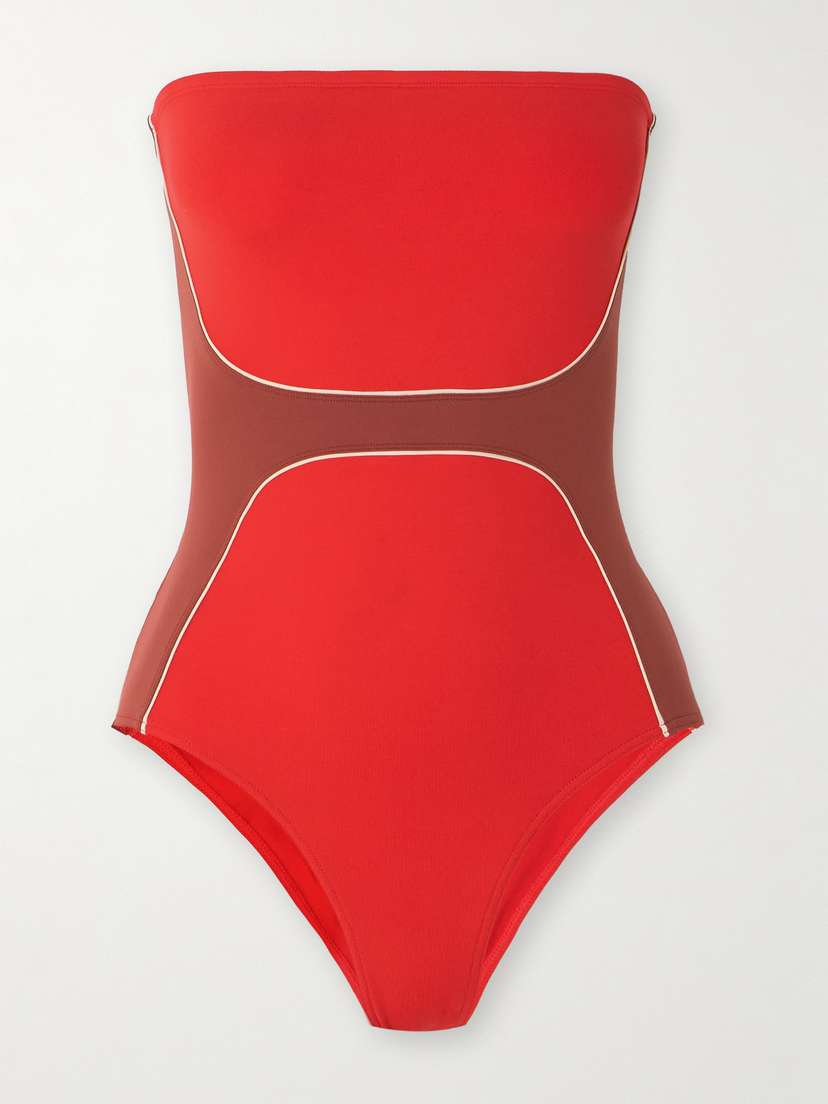 Eres Championne Strapless Color-block Swimsuit - FR 36