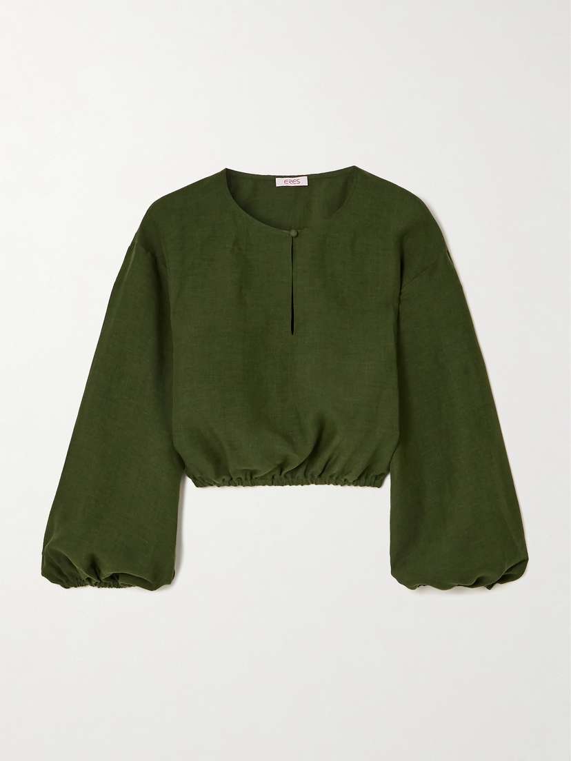 Eres L'intemporel Auguste Gathered Linen Top