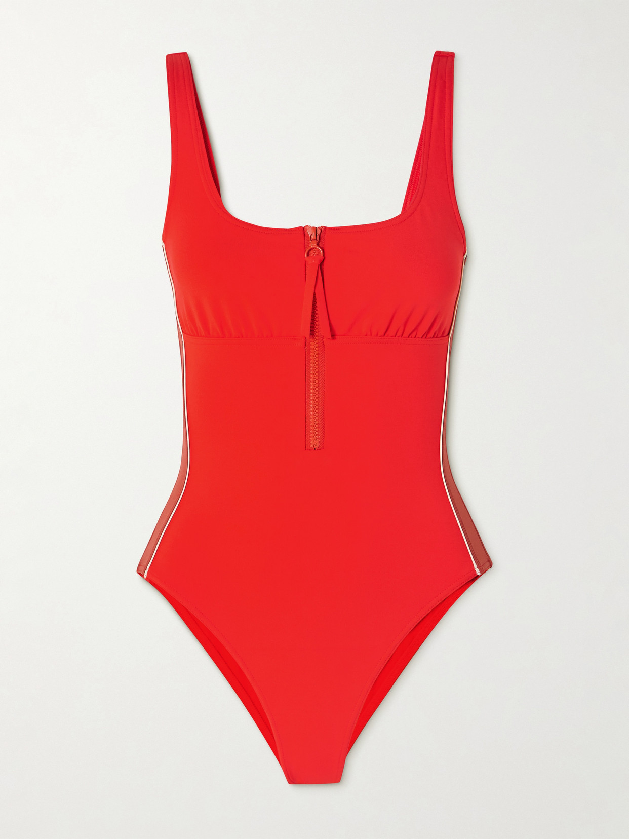 Eres - Athletic Tribune Paneled Swimsuit - Red