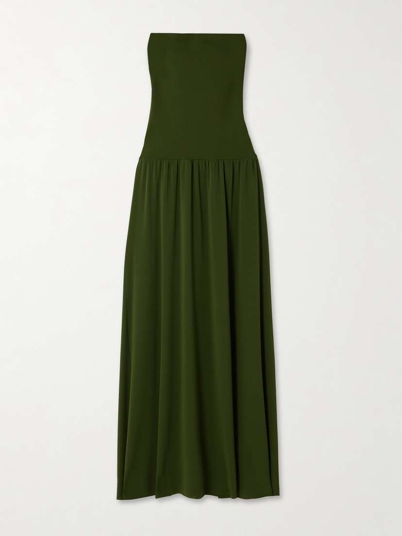 Eres Oda Strapless Stretch-jersey And Stretch-crepe Maxi Dress