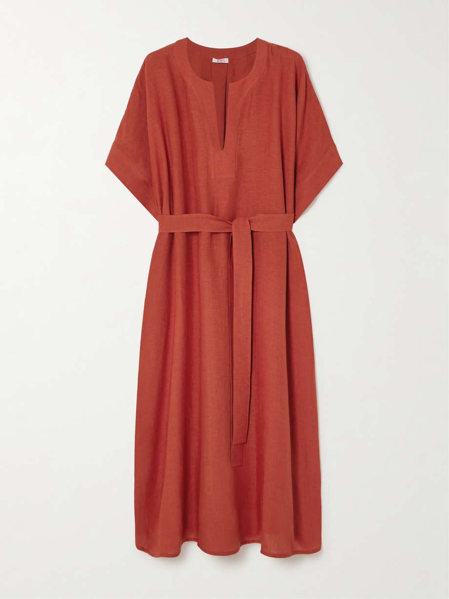 bibi belted linen kaftan
