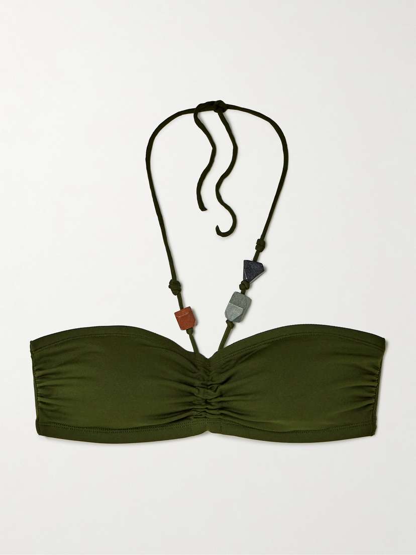 Eres Polaris Ruched Embellished Halterneck Bikini Top - FR 38