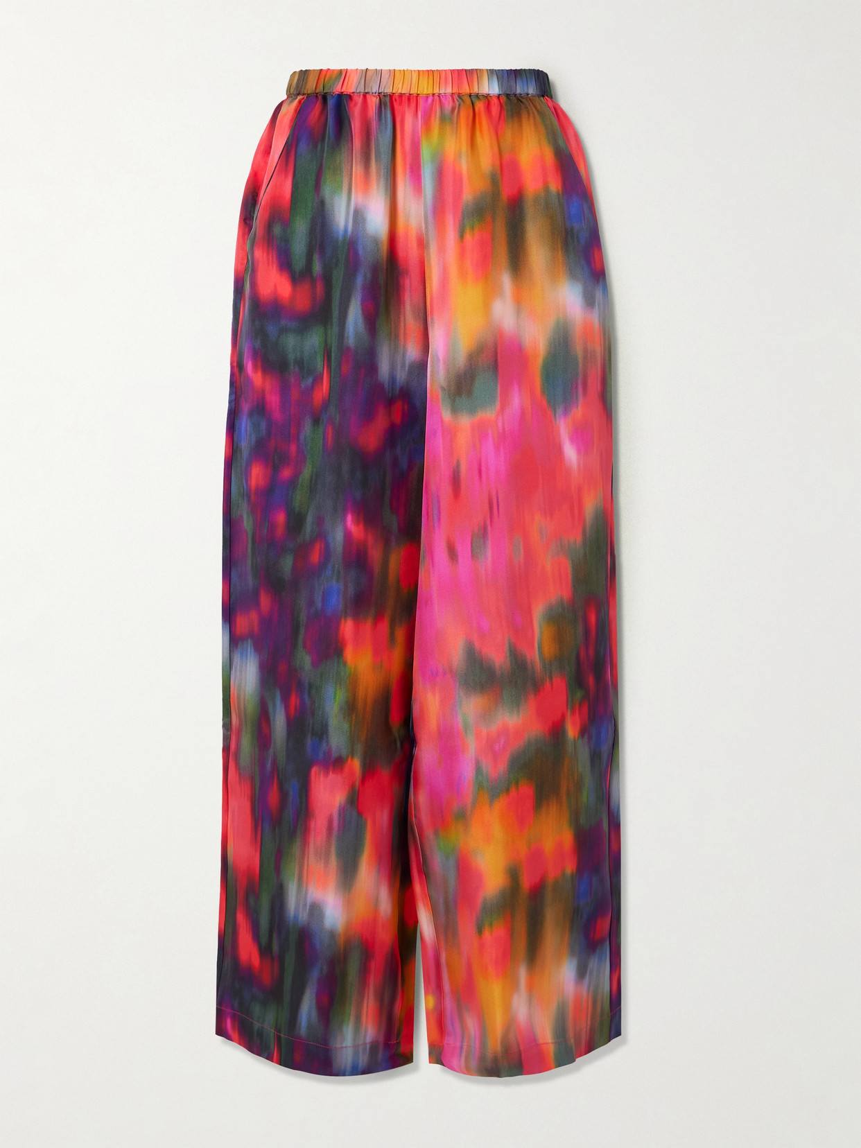 Eres Boreale Printed Silk-twill Wide-leg Pants In Pink