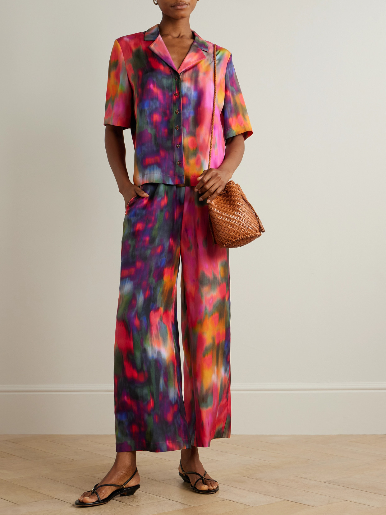 Florale Printed Silk-Twill Shirt