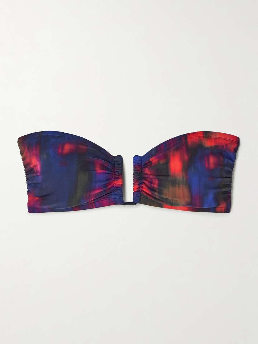 Eres Meridien Printed Bandeau Bikini Top