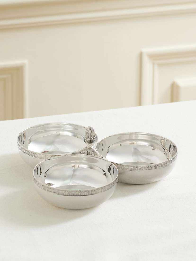 Christofle Malmaison Silver-plated Three-bowl Server