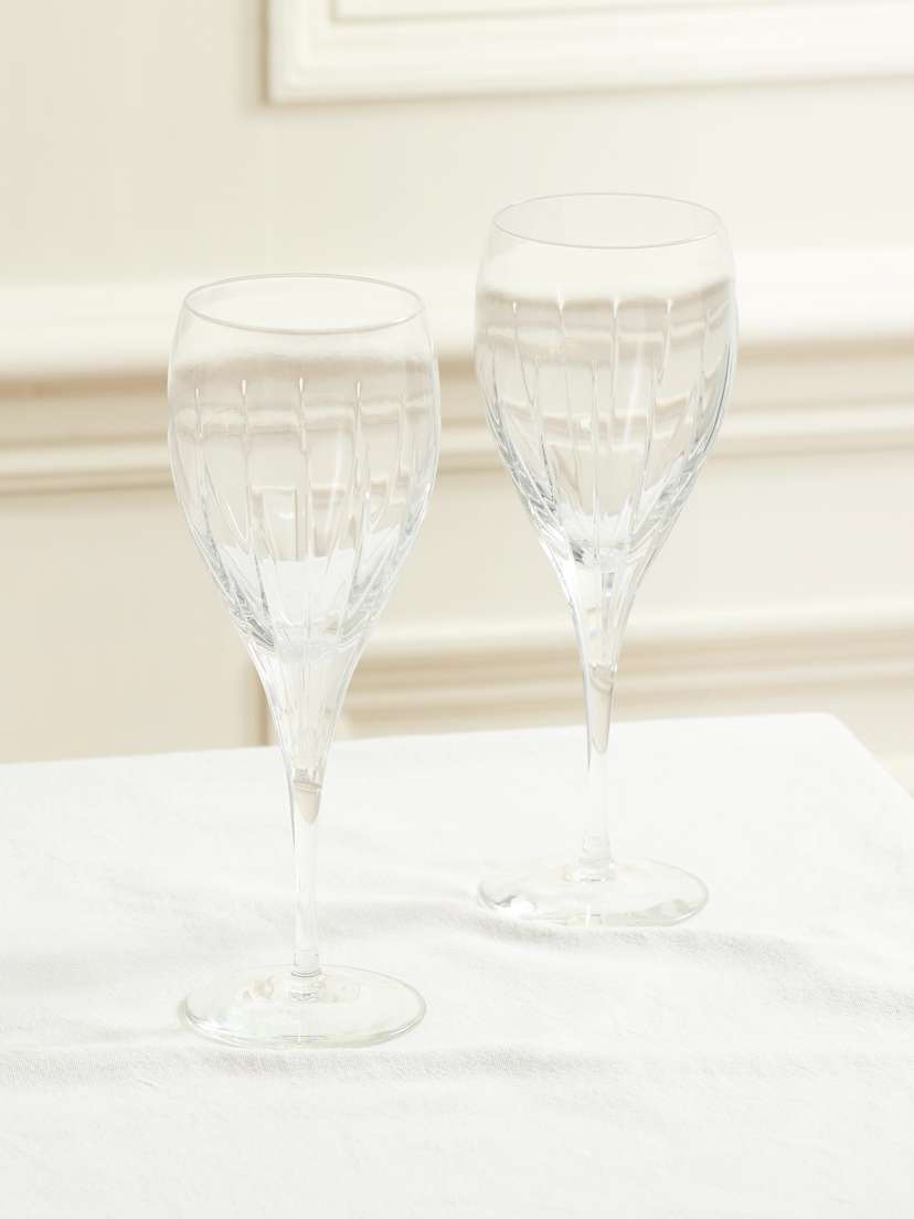 Christofle Iriana Set Of Two Crystal Water Glasses