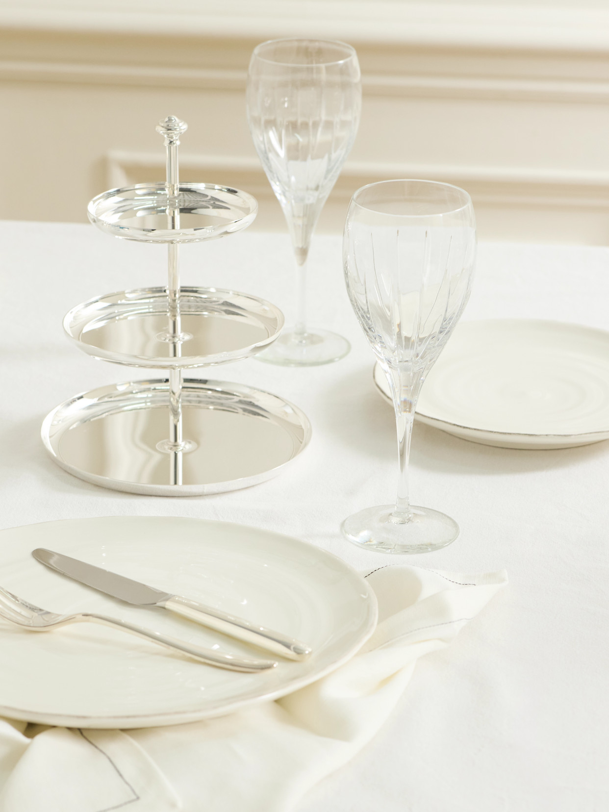 Christofle Iriana Set Of Two Crystal Water Glasses In Neutrals