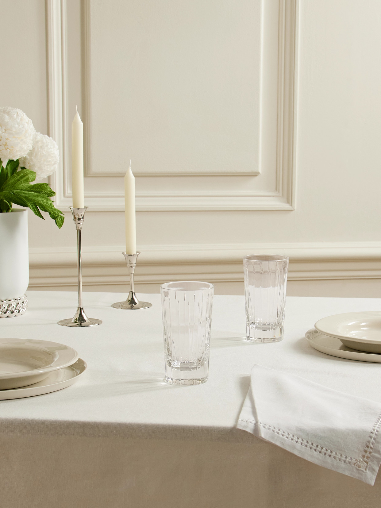 Christofle Iriana Set Of Two Crystal Highball Glasses In Neutrals