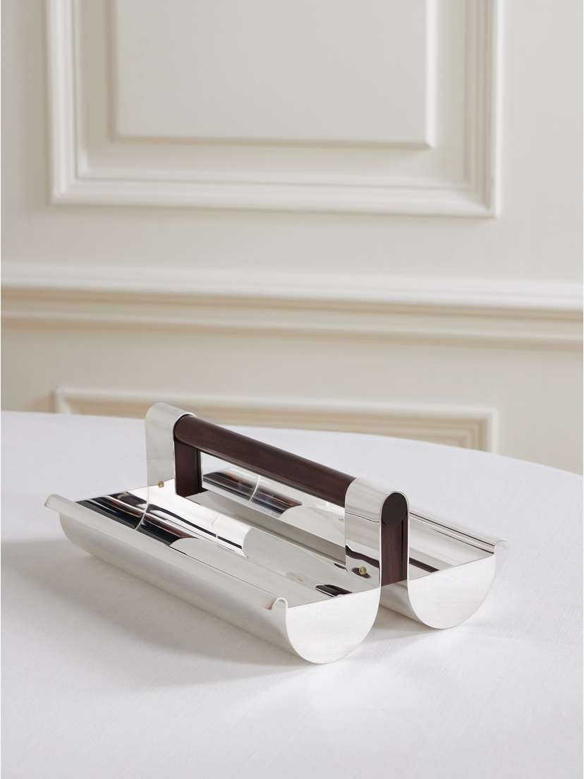 Christofle plated And Wood Fruit Bowl