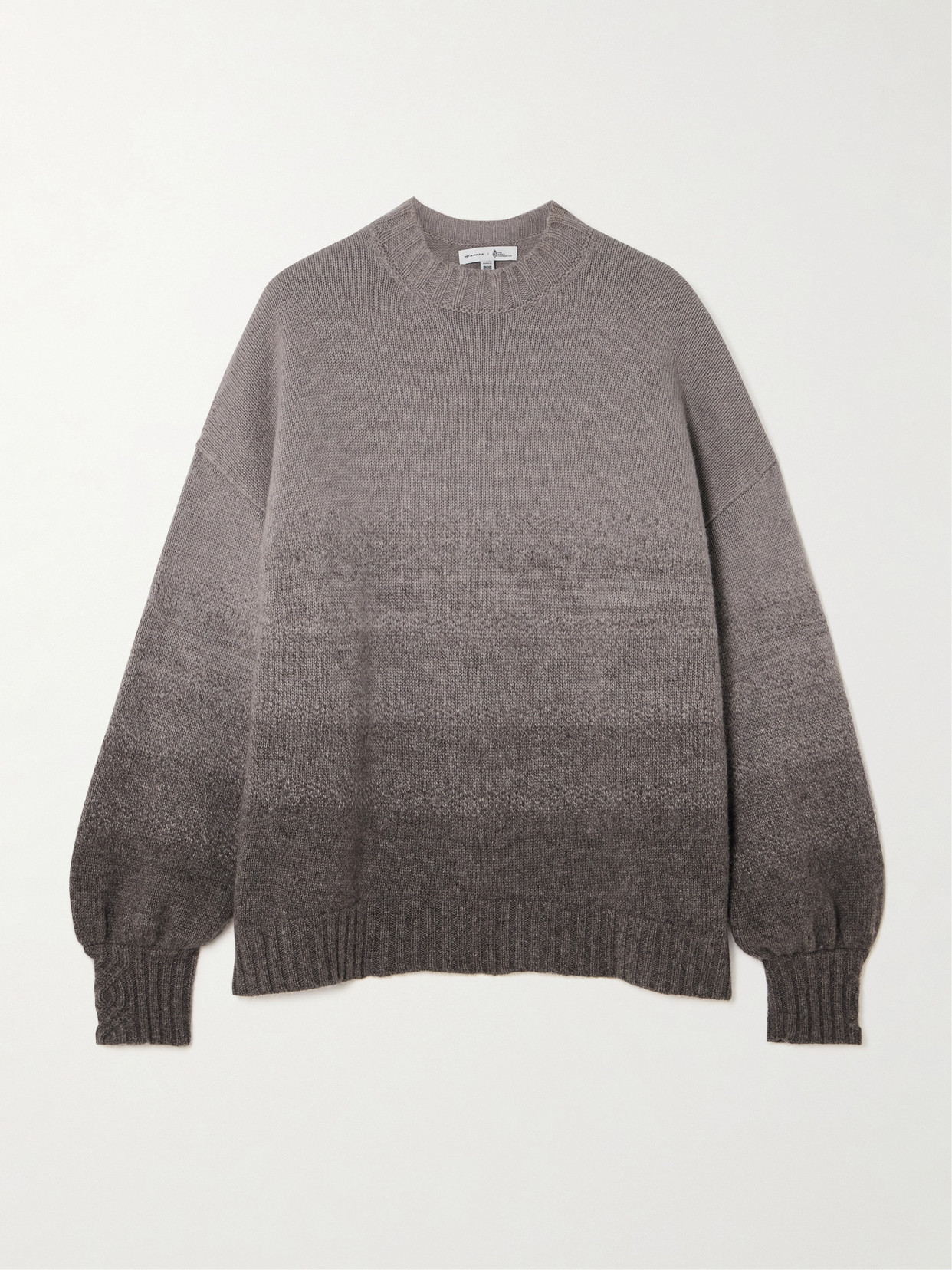 Net-a-porter For The King’s Foundation Dégradé Wool And Cashmere-blend Sweater In Gray