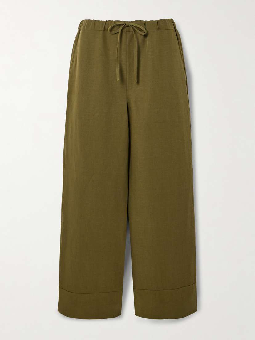 NET-A-PORTER For The King’s Foundation Linen And Tencel™ Lyocell-blend Straight-leg Pants