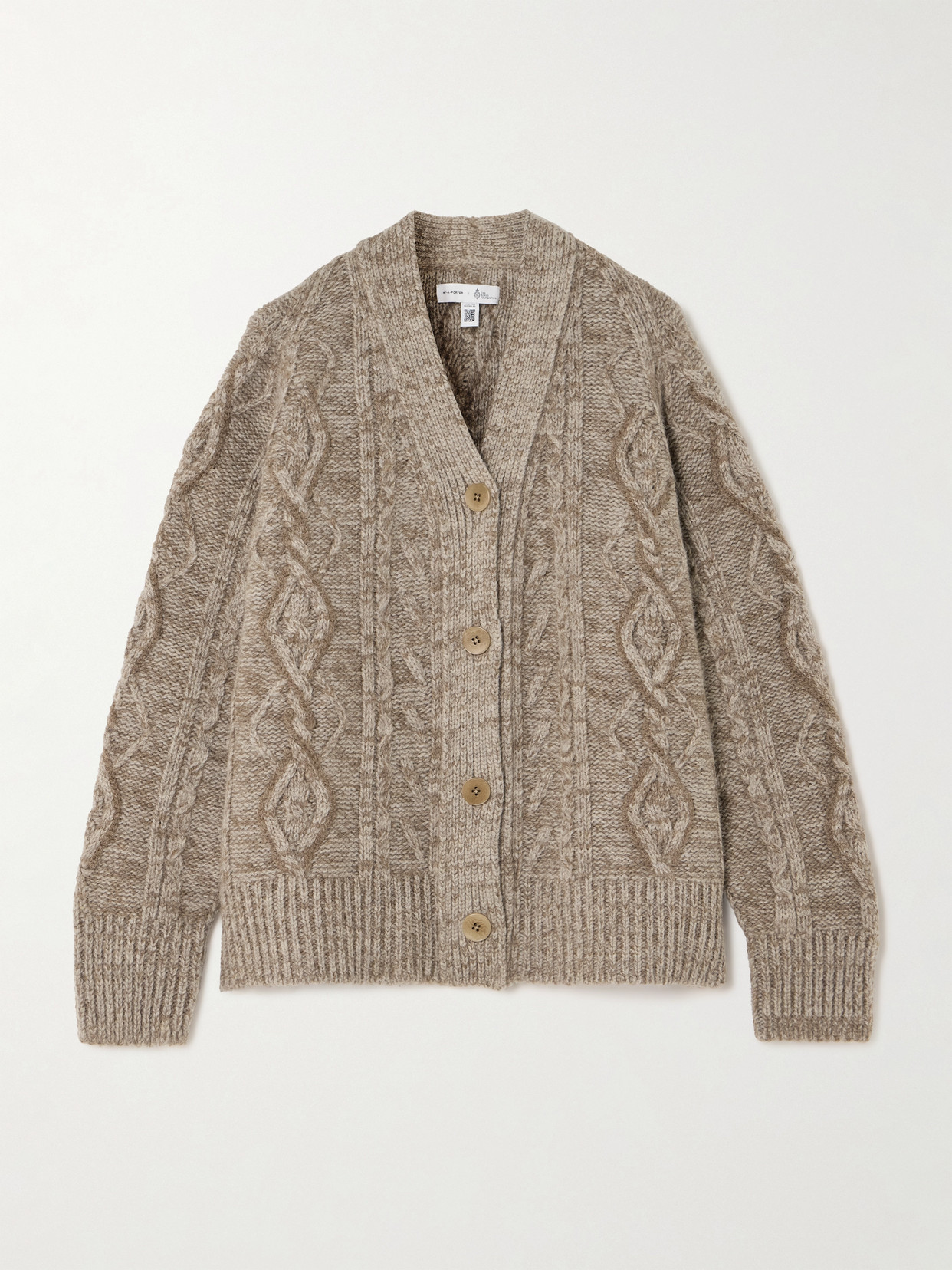 NET-A-PORTER For The King's Foundation - Cable-knit Wool Cardigan - Cream