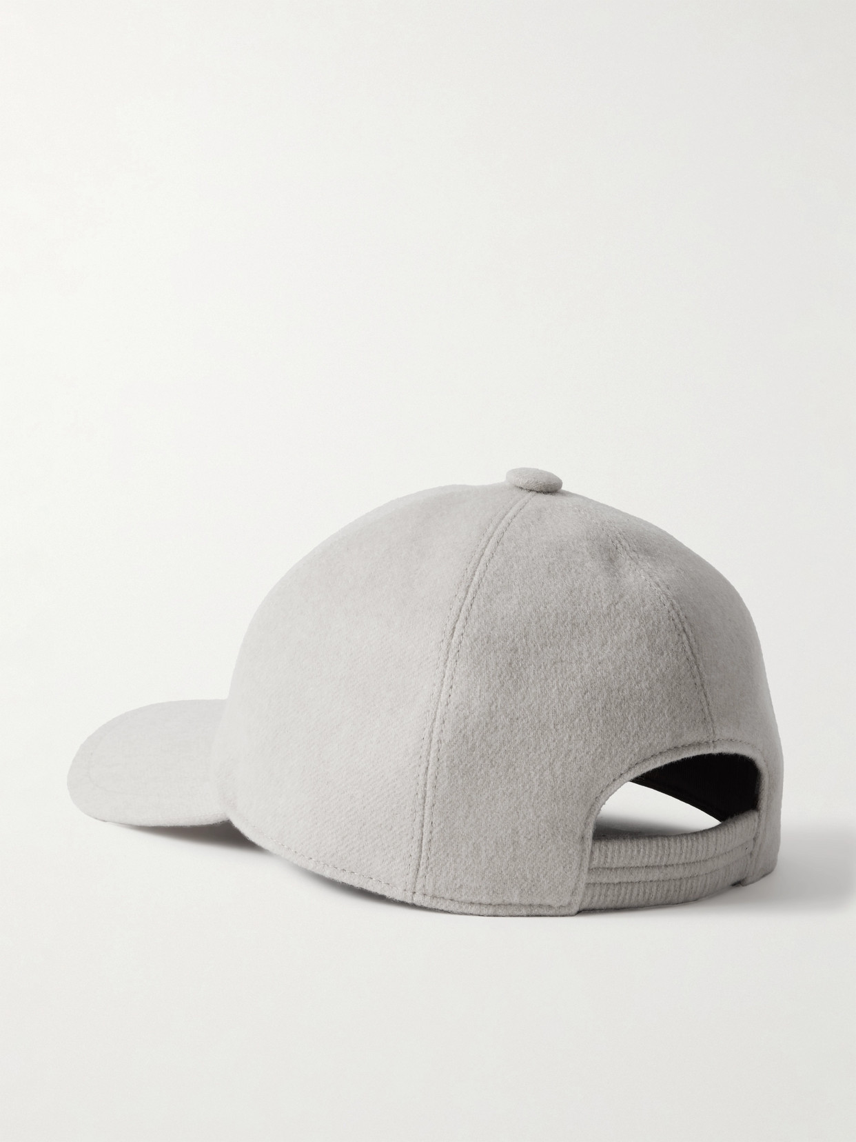 Loro Piana Embroidered Storm System® Cashmere-felt Baseball Cap In Gray