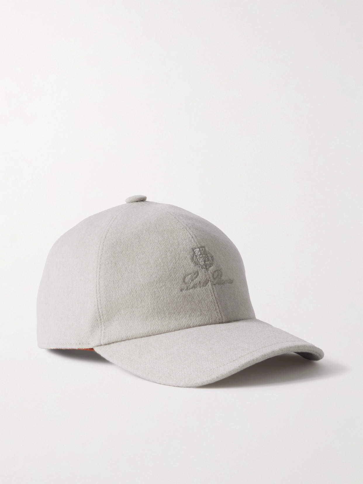 Loro Piana Embroidered Storm System® Cashmere-felt Baseball Cap In Gray