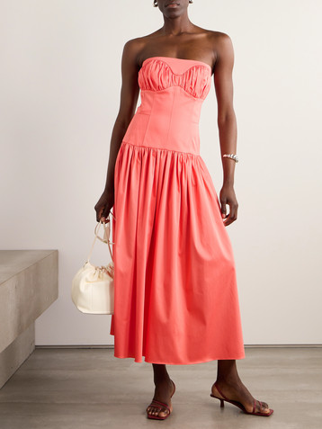 TOVE Lauryn cotton-blend poplin midi dress