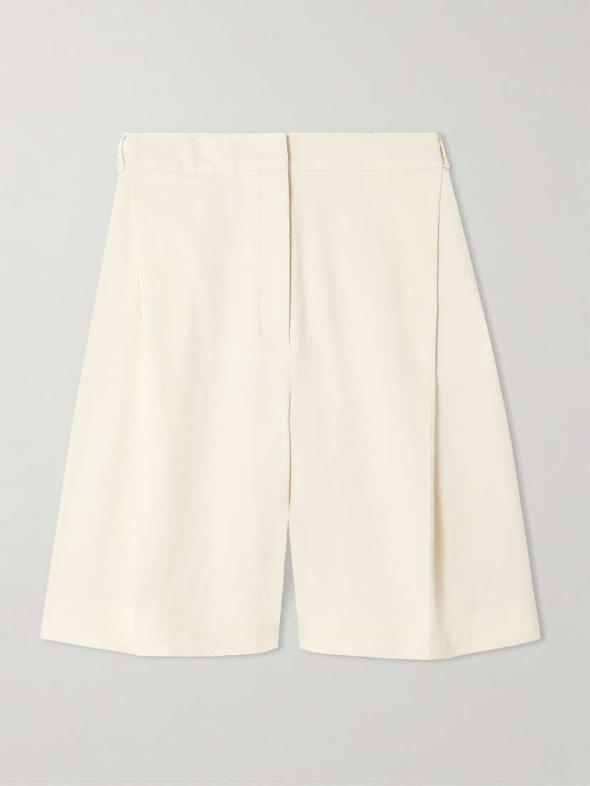 Tove Bella Pleated Linen-blend Shorts
