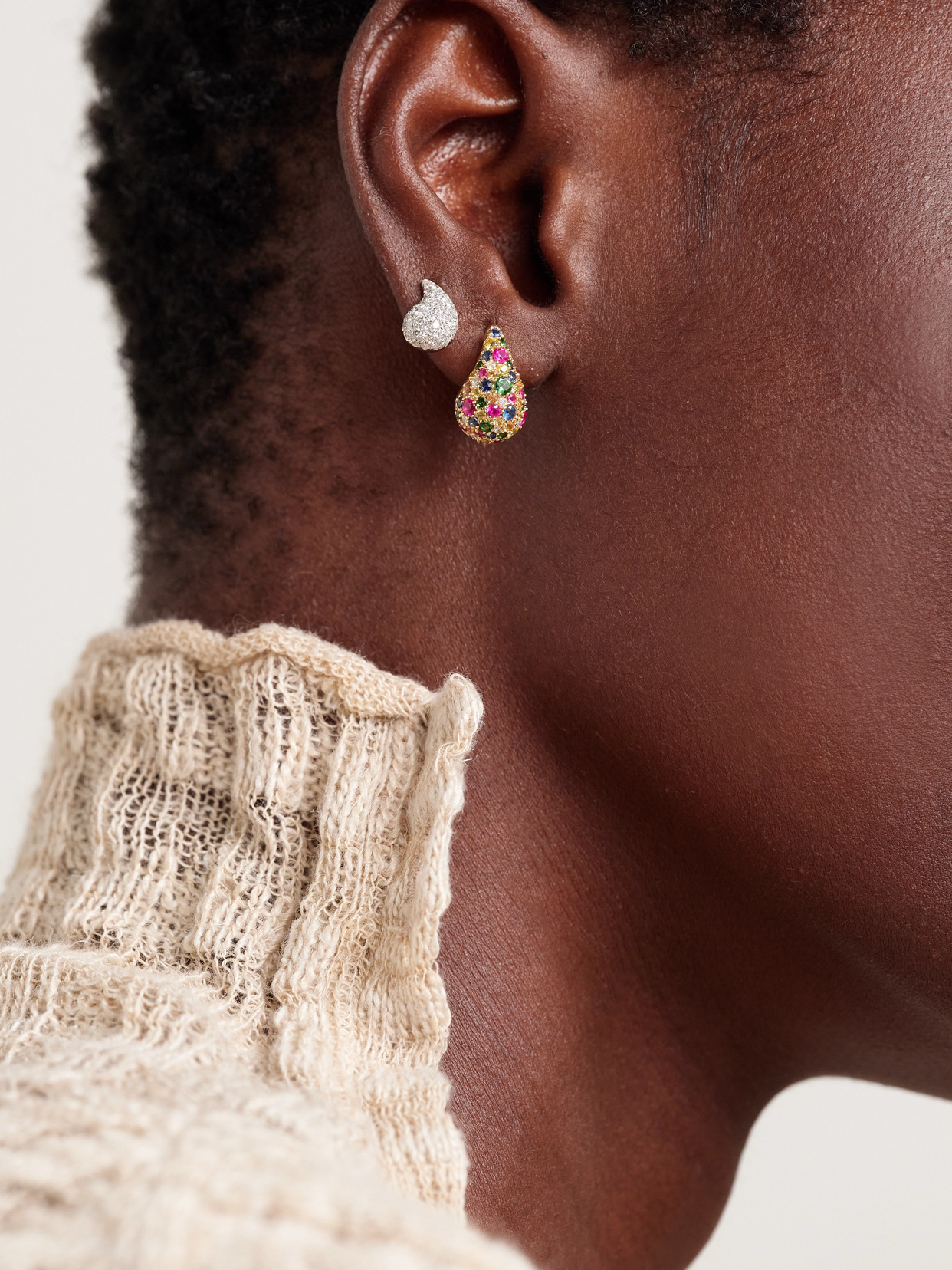 Roxanne First Happy Tears 14-karat Gold Sapphire Earrings In Multi