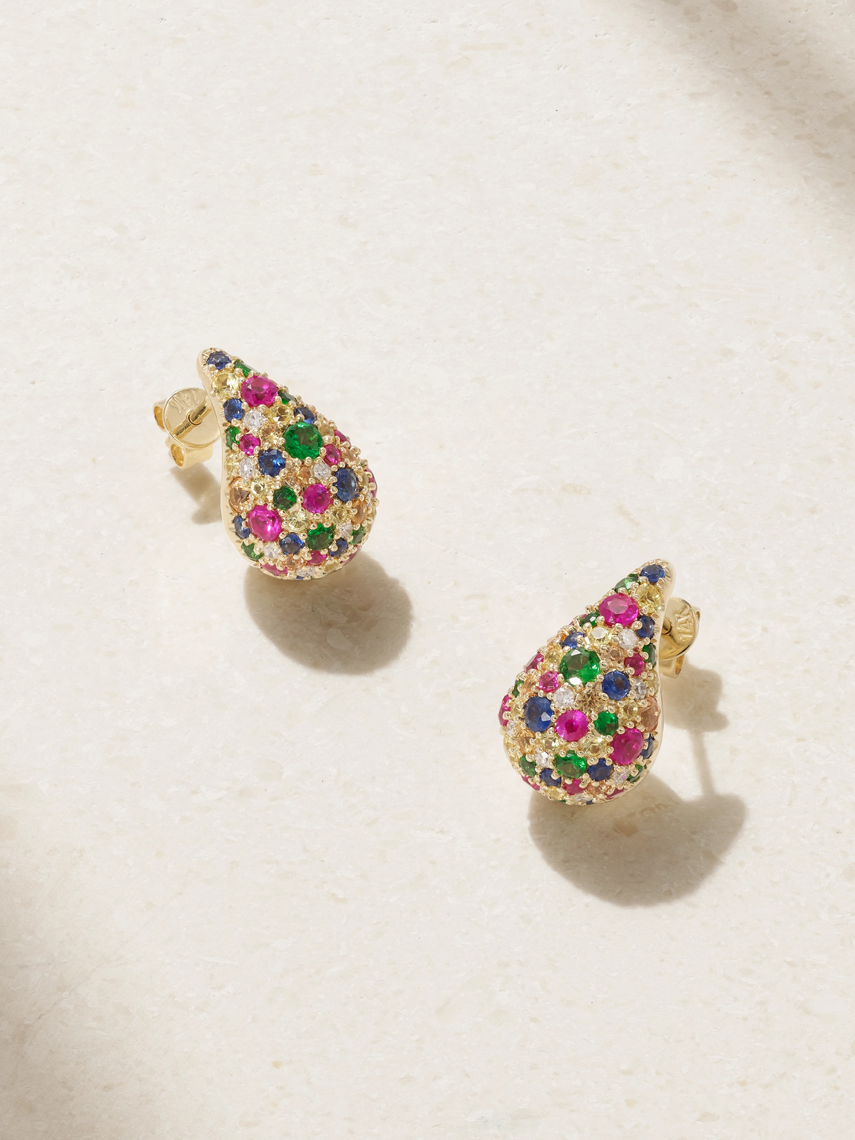 Roxanne First Happy Tears 14-karat Gold Sapphire Earrings In Multi