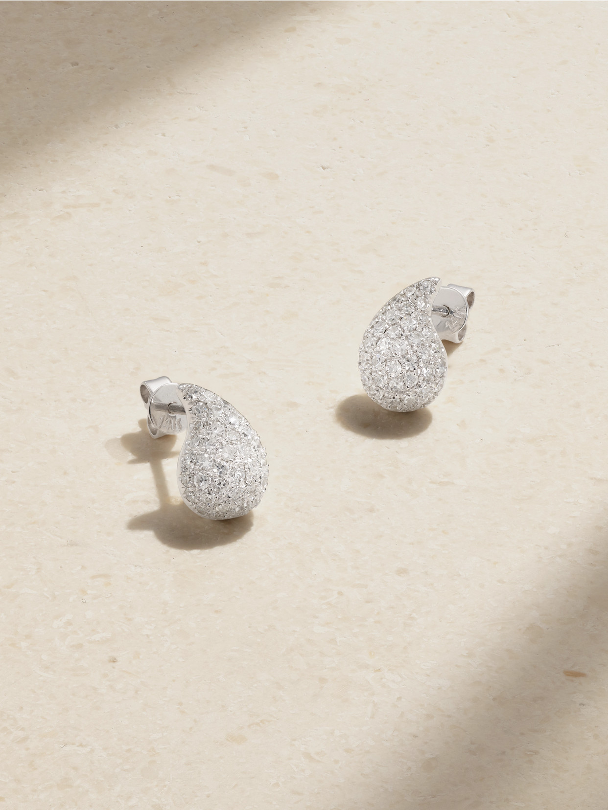 Roxanne First - Happy Tears 14-karat White Gold Diamond Earrings - One size