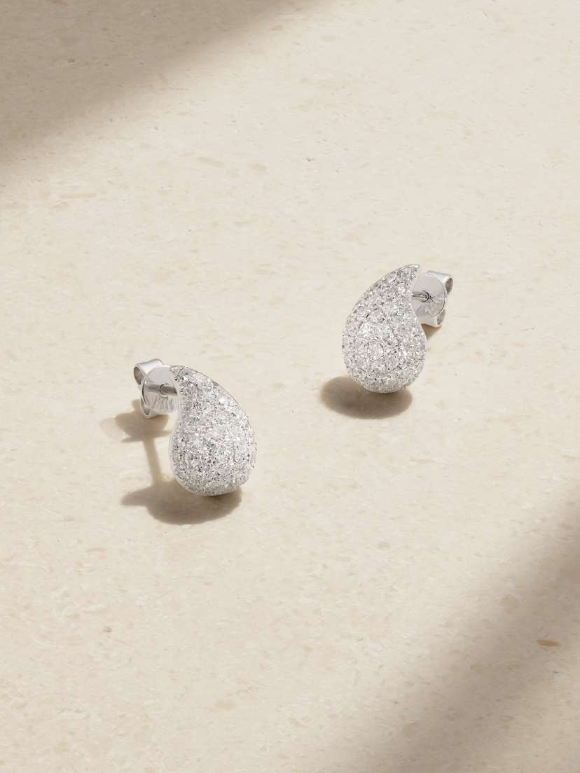 Roxanne First Happy Tears 14-karat White Gold Diamond Earrings