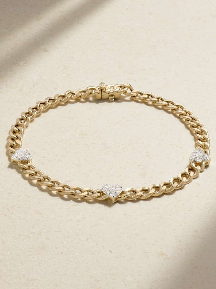 Roxanne First '80s 14-karat Gold Diamond Bracelet