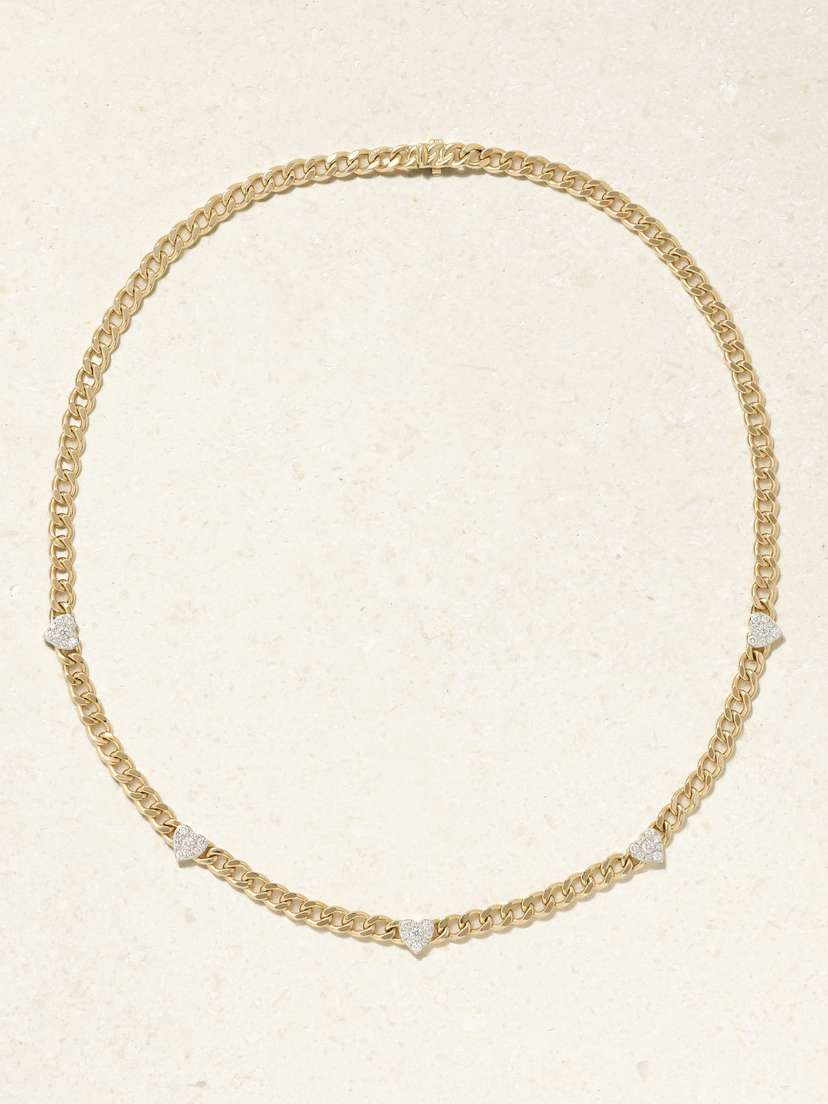 Roxanne First '80s 14-karat Gold Diamond Necklace