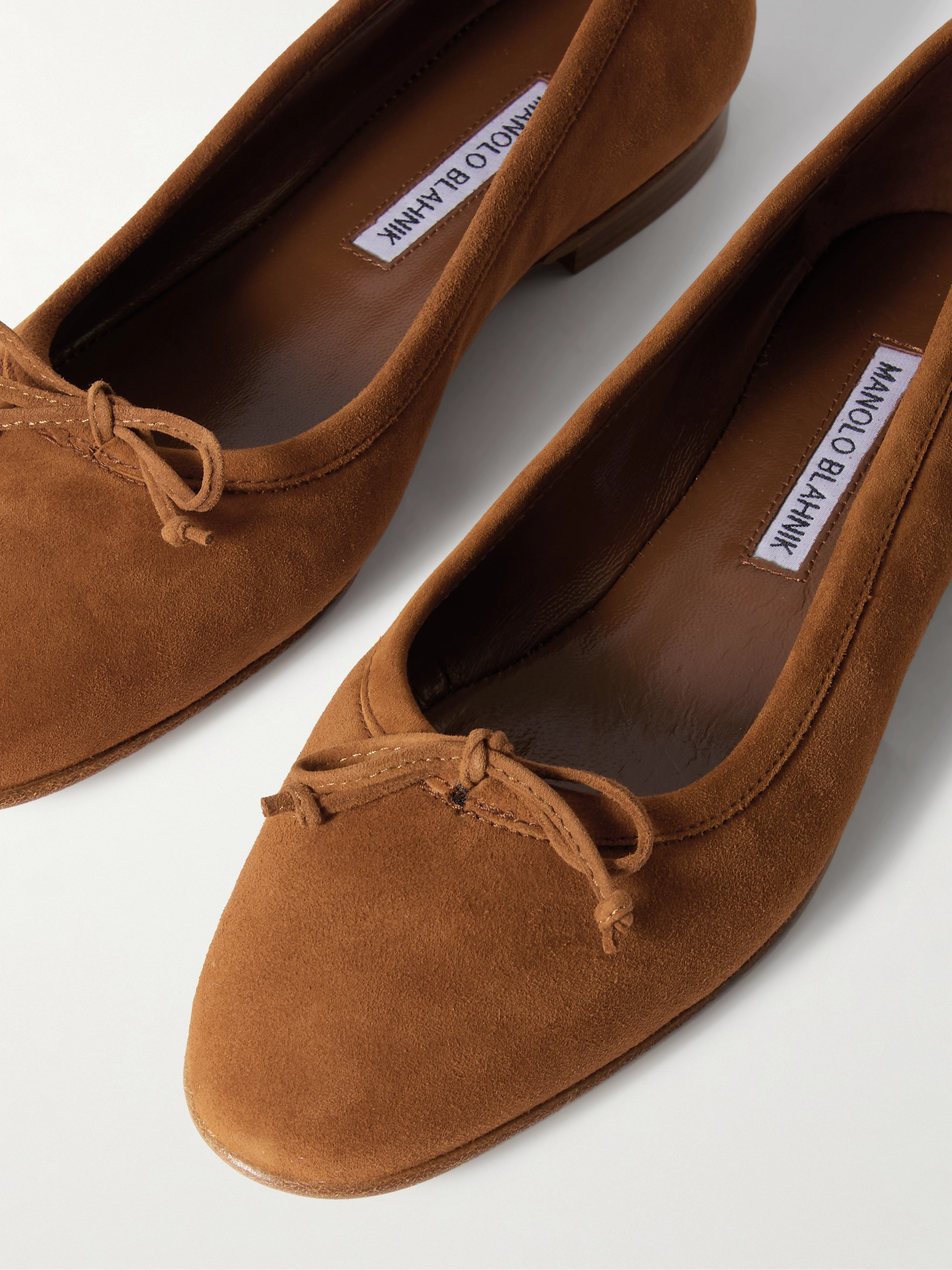 MANOLO BLAHNIK - Veralli bow-detailed suede ballet flats | Plush