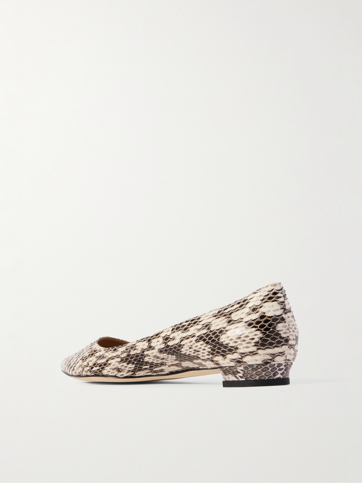 Bb 10 Snake-Effect Leather Point-Toe Flats