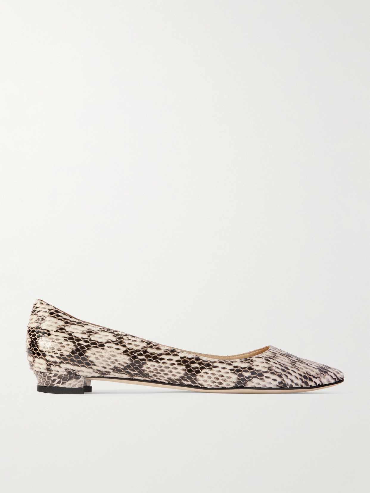 Manolo Blahnik Bb Snake-embossed Ballerina Flats In Animal Print