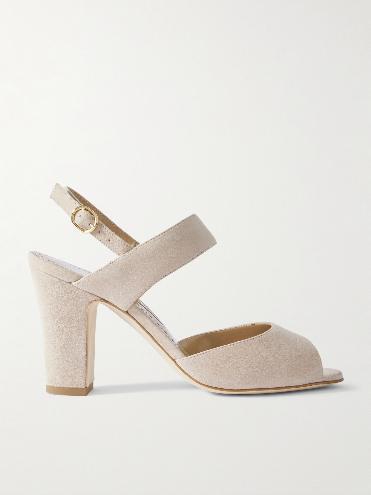 Manolo Blahnik Khiko 90 Suede Slingback Sandals In Neutrals